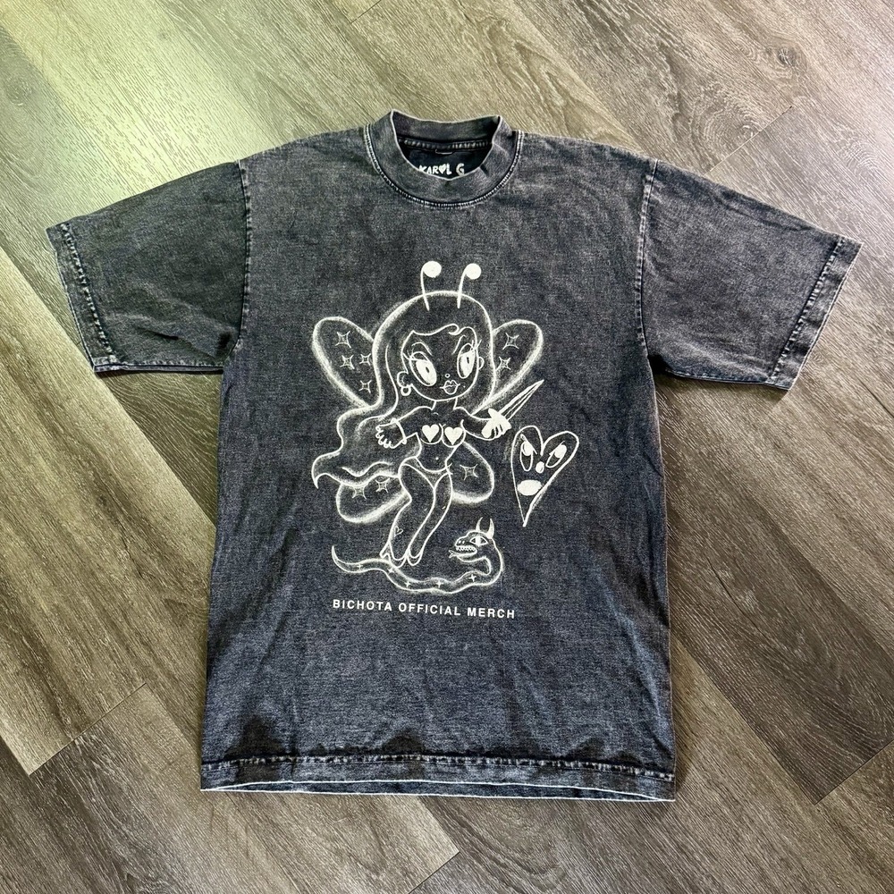 Karol G Bichota Official Merch Graphic T-Shirt Dark Gray Small 100% Cotton